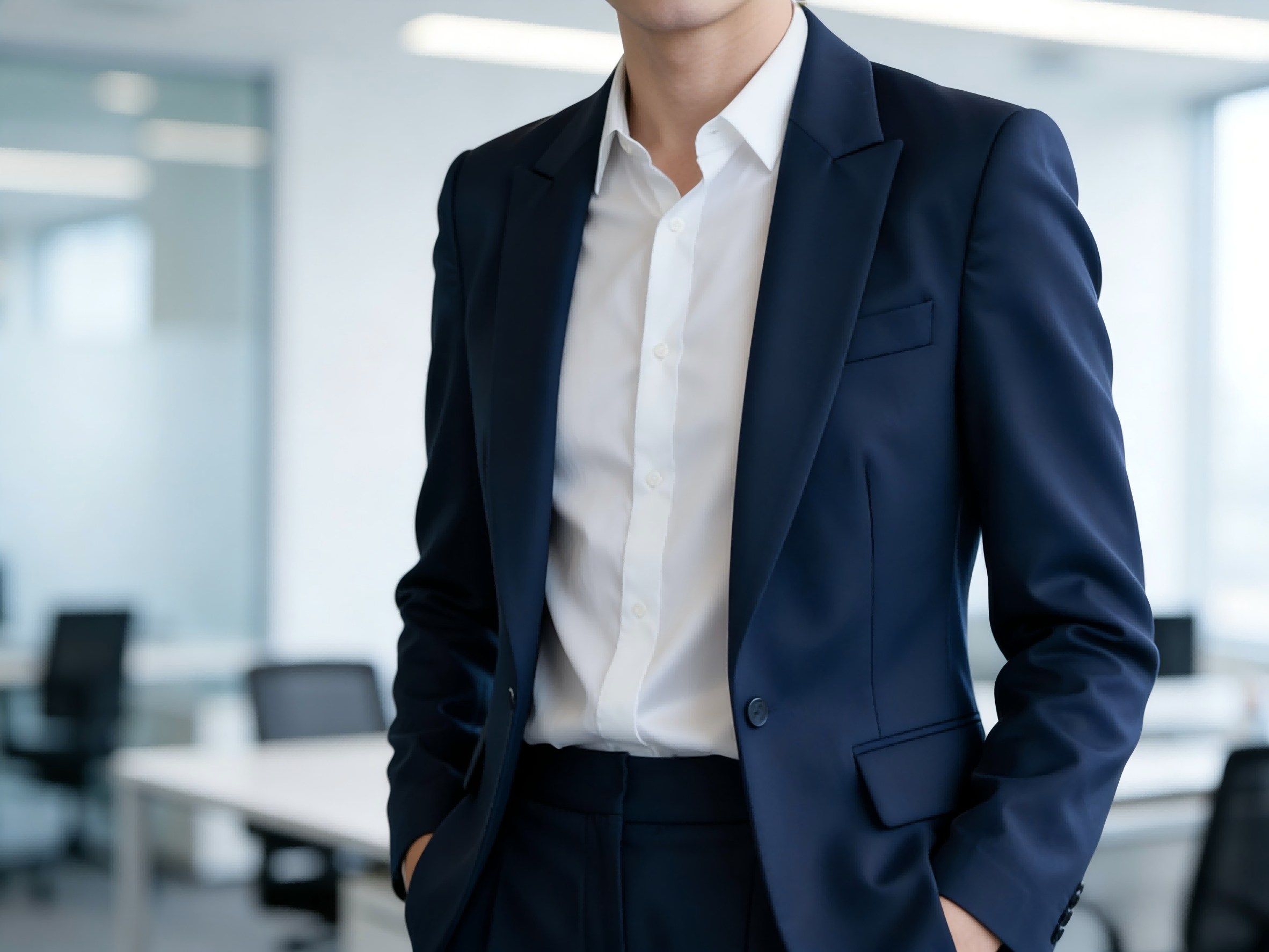 四十岁左右中年男性头像，穿白色衬衫，蓝色背景，专业商务形象